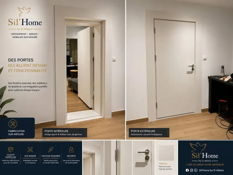 Portes intérieures & extérieures — design et fonctionnalité — Menuiserie, D-Allians Abidjan